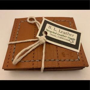 Set of 4 Leather Coasters